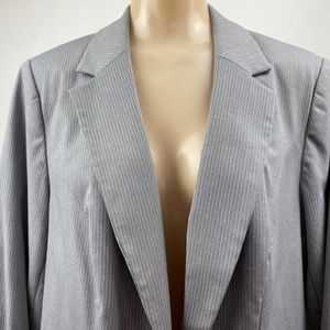 Lane Bryant Size 16 Gray Pinstriped Blazer